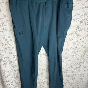 Under Armour Fitted UA Stretch Woven Athletic Pants Teal Blue Men's Size XXL
